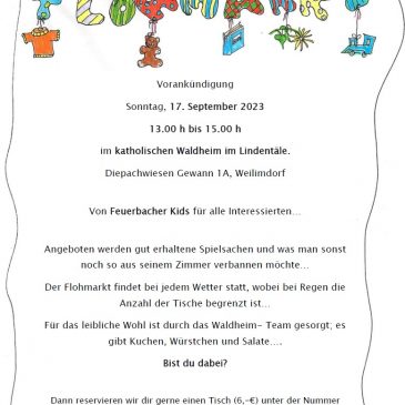 Flohmarkt Feuerbacher Kinder im Waldheim Lindental am So, 17. September