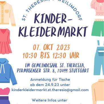 Kinderkleidermarkt in Sankt Theresia am 7. Oktober – Tischvergabe startet