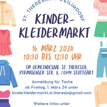 Kinderkleidermarkt in St. Theresia: Tischvergabe startet am 1.3.