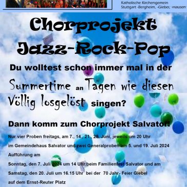 Sommerprojekt Jazz Rock Pop im Chor Salvator